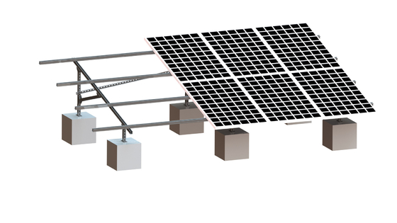 88m / S 2.0KN / M2 هيكل فولاذي للطاقة الشمسية نظام تركيب أرضي مجلفن