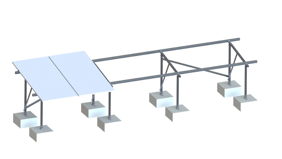 نظام تركيب الطاقة الشمسية على السقف المسطح من الألومنيوم ، نظام تركيب الصابورة التجارية